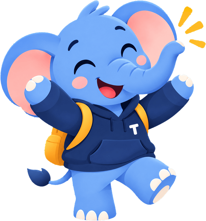 Tandi, the Tandio mascot elephant, cheering